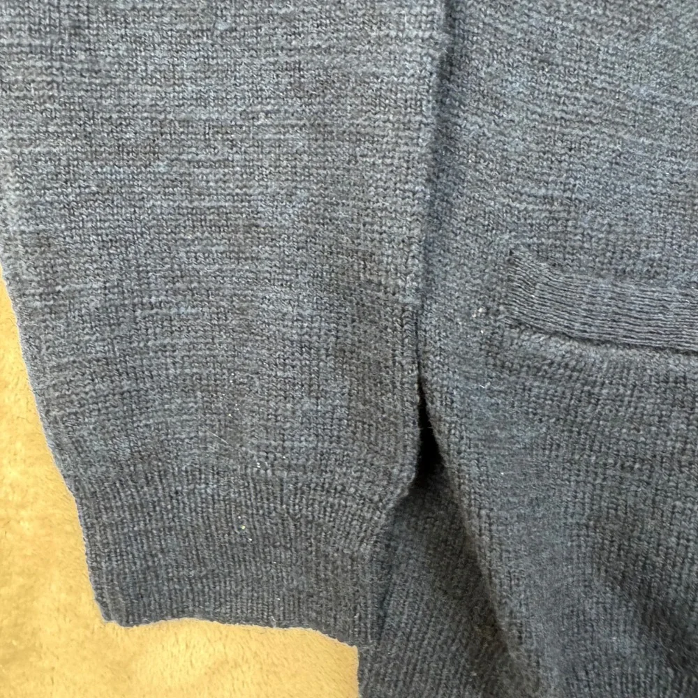 J Crew Cardigan Mens XL Blue Slim Merino Wool Elbow Patch Heritage Sweater Prep